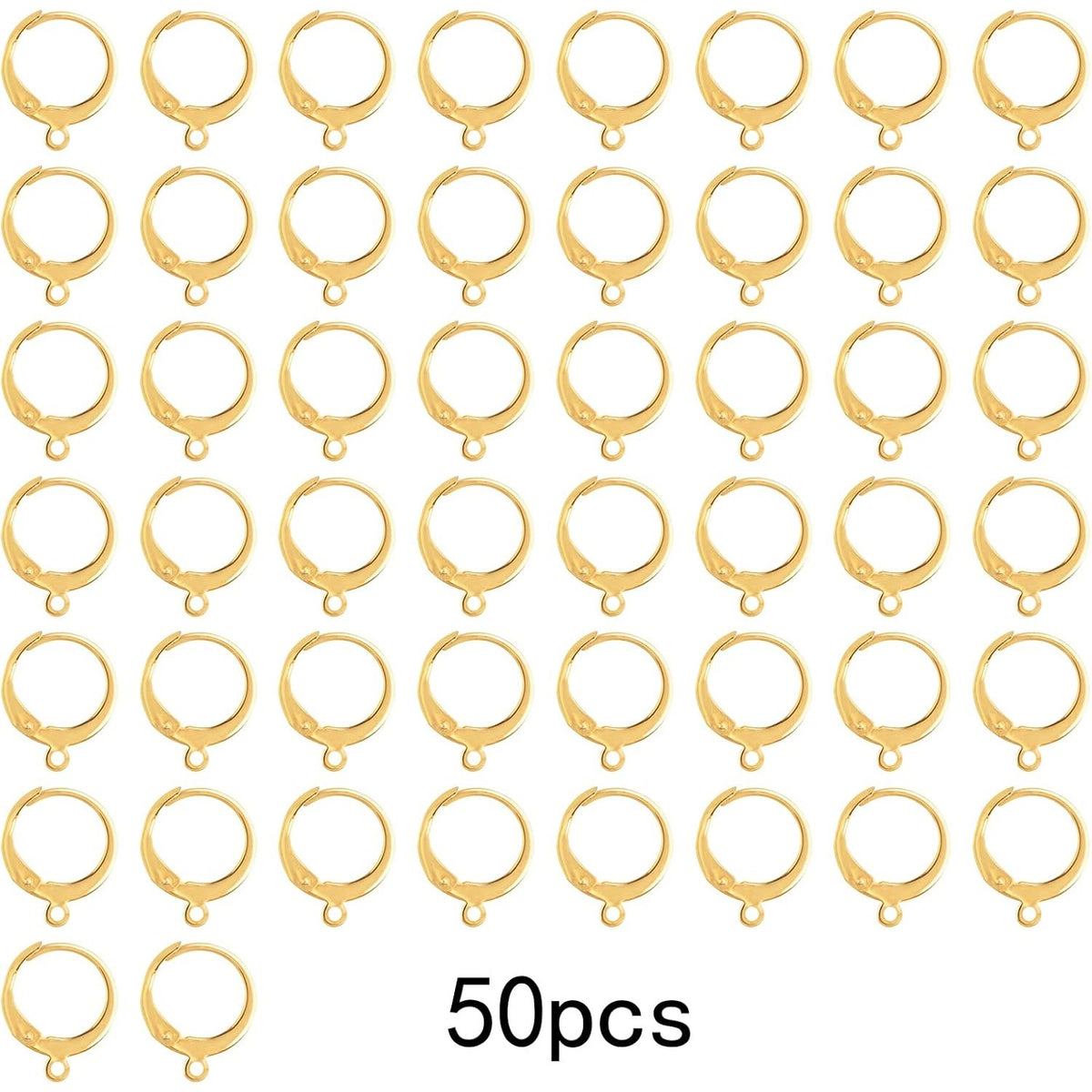 50 Pieces 316 Stainless Steel Leverback Earring Hooks Round French Lever Back Earwires Hooks with Loop for DIY Dangle Earrings Making Findings, Golden