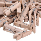 50pcs Mini Wooden Utility Paper Clip, Clothespins Clip, Clothes Line Clips with 300 Feet Natural Twine