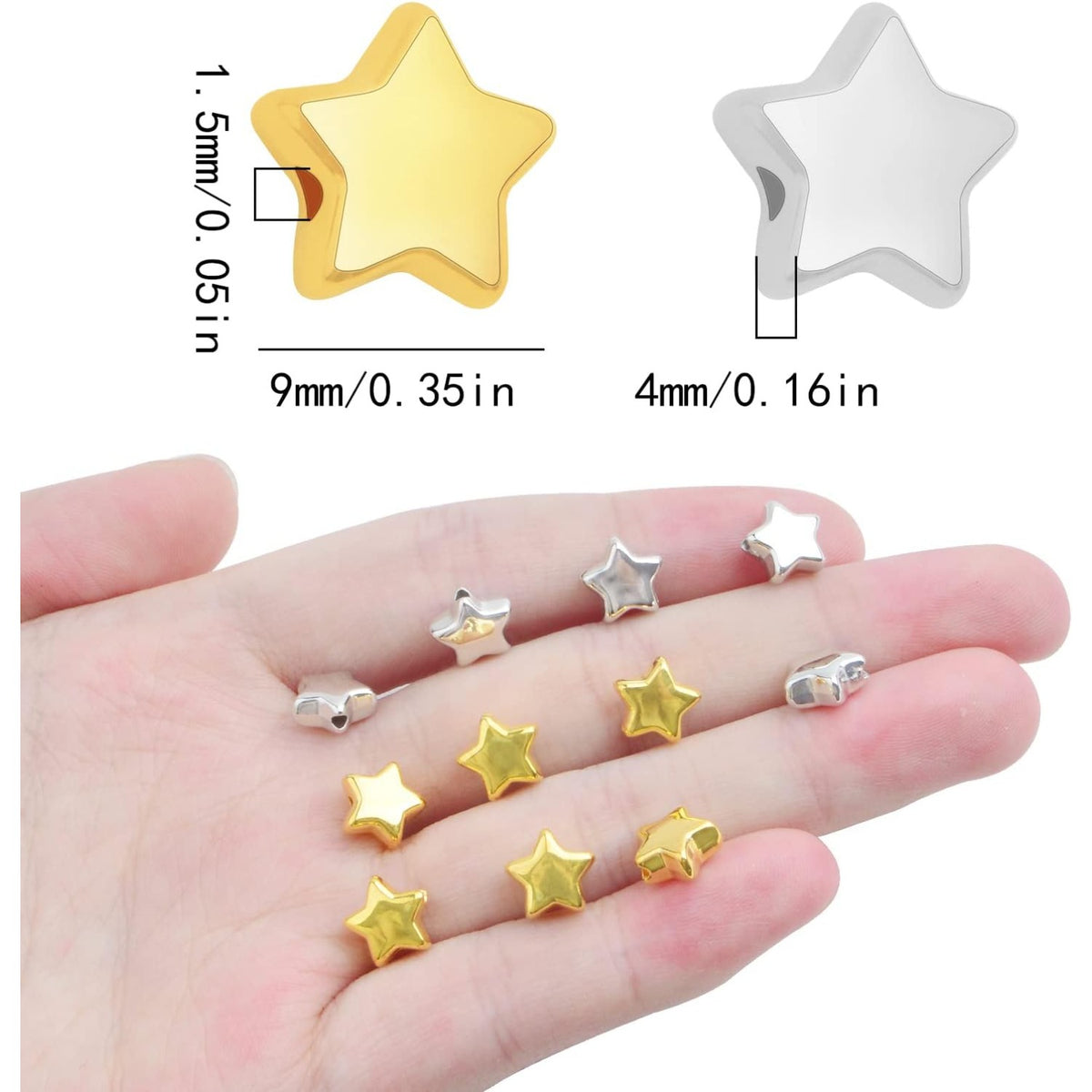 500 Pieces 15mm CCB Star Shape Spacer Beads Tiny Twinkle Star Loose Beads Spacer Charm Beads for DIY Crafts Bracelet Necklace Jewelry Making, 2 Colors