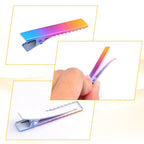50pcs 4.1 cm Metal Alligator Hair Clips Single Prong Curl Clips Duckbill Section Clips with Teeth Hairbow Accessories for Women Hairdressing Salon Hair Styling, Rainbow Color