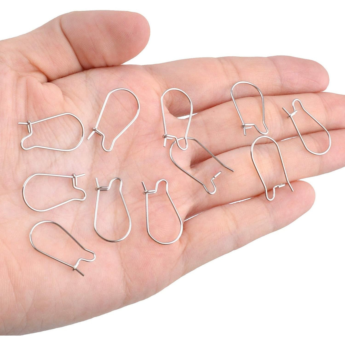 Earring Findings Bulk,100 Pieces Ear Wire Hooks Stainless Steel Hoop Earrings for Long Dangle Earrings Making