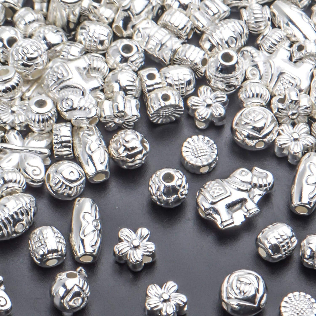 100 Gram(About 150-200pcs) Silver Spacer Beads Charm Bead Spacers Jewelry Findings Accessories for Bracelet Necklace Jewelry Making