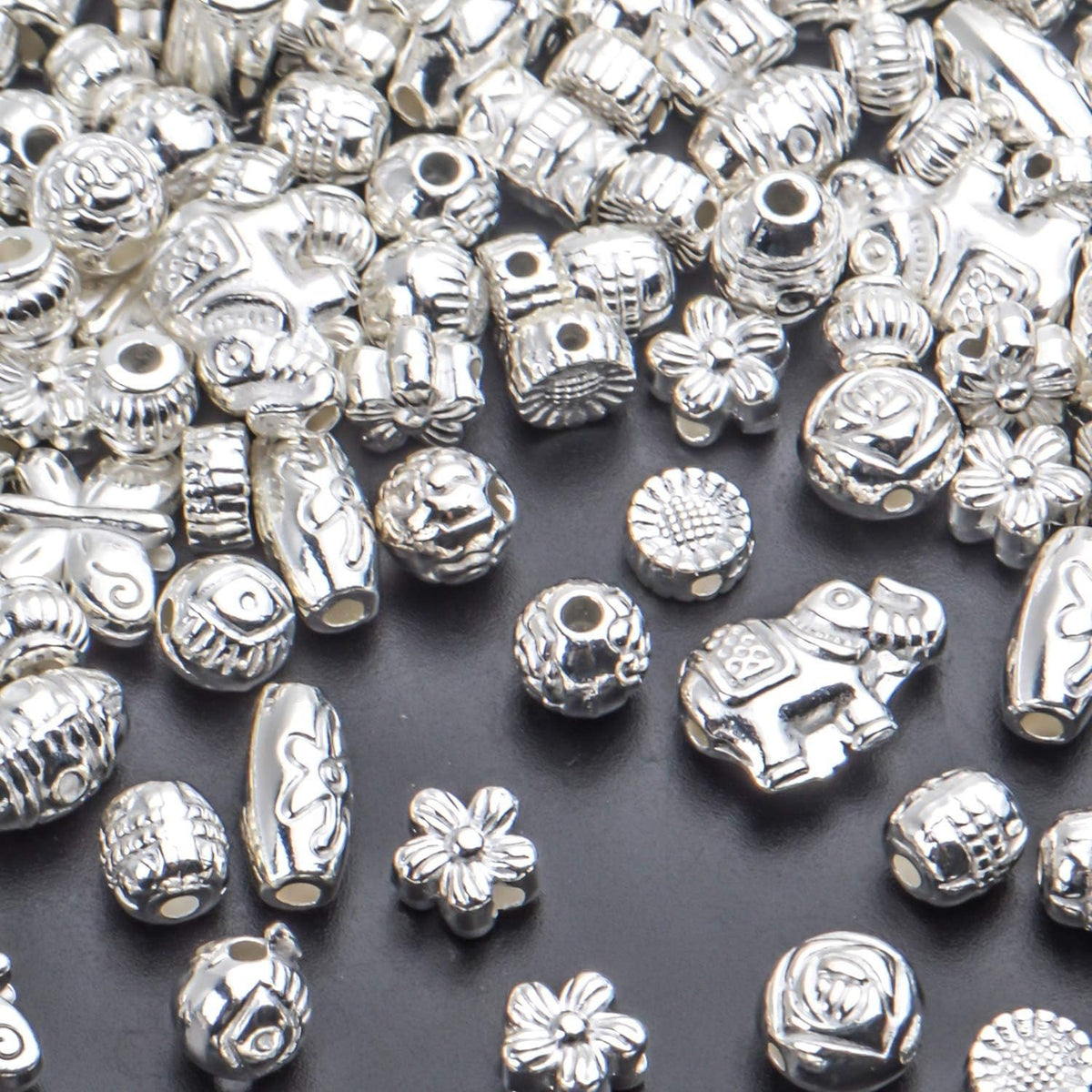100 Gram(About 150-200pcs) Silver Spacer Beads Charm Bead Spacers Jewelry Findings Accessories for Bracelet Necklace Jewelry Making