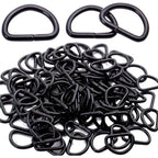 100 Pieces 1/2inch Metal Non Welded Black D Ring Buckles D-Ring Loop for Handbag Purse Clothes DIY Accessories