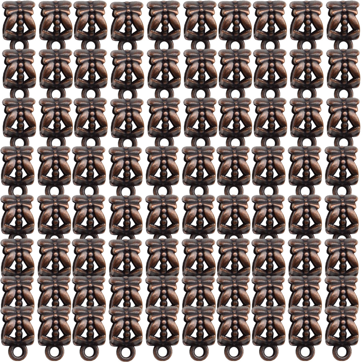 80pcs Antique Tibetan Bail Beads Tube Beads Spacer Rondelle Connectors for Pendant Jewelry Making Crafts, Mixed Colors
