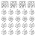 50pcs Rhinestone Dreadlocks Beads Alloy Hair Ring Decoration Braiding Hair Braid Cuff Clip Beard Hollow Heart Tube Beads Accessories for Women Men, Golden and Silver
