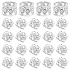 50pcs Rhinestone Dreadlocks Beads Alloy Hair Ring Decoration Braiding Hair Braid Cuff Clip Beard Hollow Heart Tube Beads Accessories for Women Men, Golden and Silver