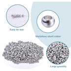 1000pcs 2mm Round Crimp Beads Stainless Steel Loose Spacer Stoppers Beads Ends Caps and 1pcs Plastic Box for Jewelry Making Bracelets Necklace, Hole : 1.6mm