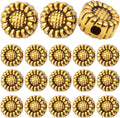 100pcs Antique Silver Sunflower Spacers Beads Tibetan Alloy Flower Bead Spacer Charm Beads Loose Bead Spacers for DIY Bracelet Necklace Jewelry Crafts Making Accessories