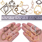 100G(50~70Piece) Open Bezel Pendants Charms Resin Molds Open Back Bezel Charms Blanks Frame Pendant Hollow Bezel Charms for Earrings Necklace Bracelet DIY Crafts Making Supplies