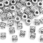 100 Pieces Tibetan Silver Tube Spacer Beads Antique Alloy Loose Charm Beads Handmade Accessories for DIY Jewelry Making Crafting Party Favor Gifts, Hole: 2.8 mm