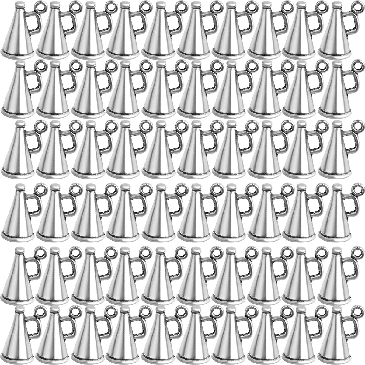 60pcs Tibetan Alloy Megaphone Cheer Charms Vintage Loudspeaker Megaphone Cheerleading Dangle Pendants for DIY Necklace Bracelet Jewelry Making Crafting, 2 Colors