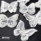 12pcs 4 Styles Lace Butterfly Applique Double Layers Butterfly Embroidered Patches Butterfly Appliques for DIY Crafts Sewing Clothes Dress Hair Ornaments Wedding Decor(White)