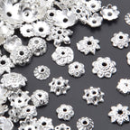 100 Gram(About 180-350pcs) Bead Caps Metal Spacers Jewelry Findings Accessories for Bracelet Necklace Jewelry Making,Silver
