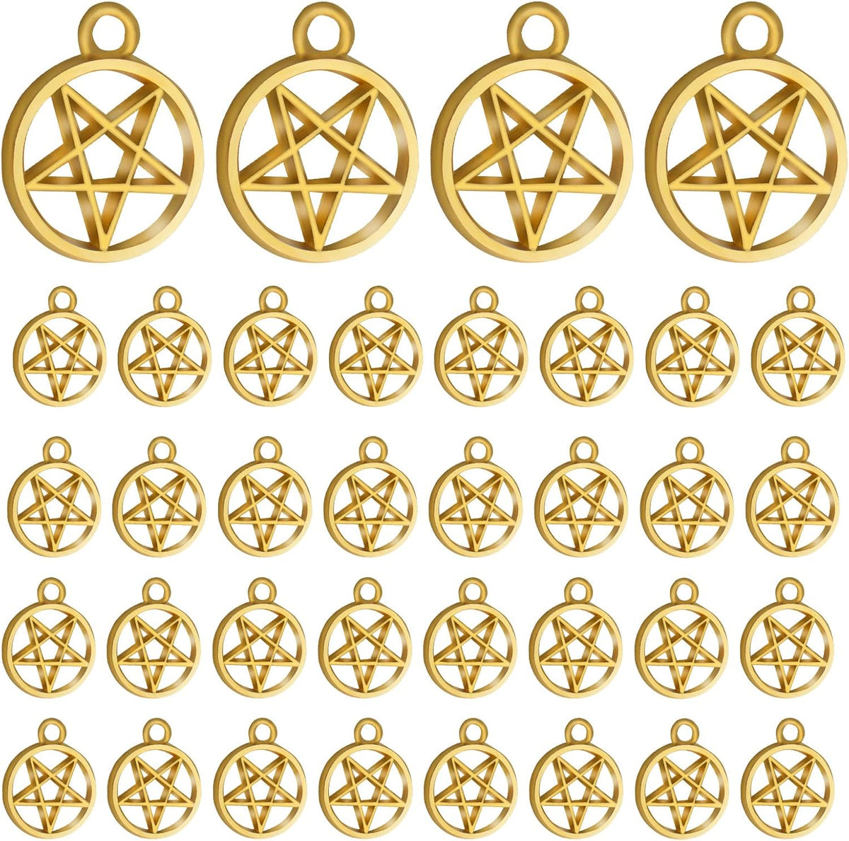 50pcs Silver Pentacle Star Charms Alloy Star Pentagram Pendants Protection Lucky Pentacle Charms Jewelry Making Accessory for DIY Crafts Necklaces Bracelets Earrings