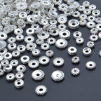 100 Gram(About 170-300pcs) Spacer Beads Jewelry Bead Charm Spacers Alloy Spacer Beads for Jewelry Making DIY Bracelets Necklace and Crafting,Silver