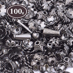 100 Gram Gun Black Flower Bead Caps Tibetan Alloy Mixed Styles Spacer Beads Caps End Caps Craft Supplies for DIY Earrings Bracelet Necklace Jewelry Making Accessories