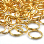 BronaGrand 200 Pieces Small Gold Key Chain Rings Split Ring Key Chains for Keys Organization,10mm Diameter