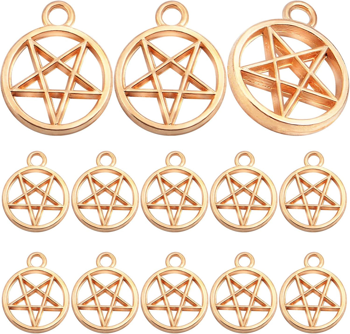 50pcs Silver Pentacle Star Charms Alloy Star Pentagram Pendants Protection Lucky Pentacle Charms Jewelry Making Accessory for DIY Crafts Necklaces Bracelets Earrings