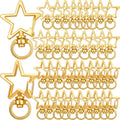 40pcs Golden Star Shape Keychains Clasps Metal Zinc Alloy Swivel Lobster Claw Clasp Clips Snap Hooks for DIY Keyrings Pendants Backpacks Handbags Accessories Supplies