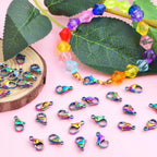 30 Pieces Rainbow Color Lobster Claw Clasps Stainless Steel Necklace Lobster Clasp Fastener Hook Clasps for DIY Bracelet Jewelry Making Findings, 12 x 7 mm