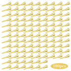 100pcs 1.4 Inches (3.5 cm) Golden Single Prong Curl Clips Metal Alligator Hairpins Clips Sectioning Hair Clips Hair Accessories for Hair Extensions Styling