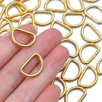 100 Pieces 1/2inch Metal Non Welded Gold D Ring Buckles D-Ring Loop for Handbag Purse Clothes DIY Accessories