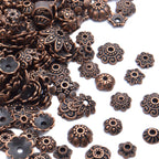 100 Gram(About 180-350pcs) Bead Caps Metal Spacers Jewelry Findings Accessories for Bracelet Necklace Jewelry Making,Antique Copper