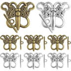20 Sets Butterfly Bracelet Toggle Clasps T-Bar End Tibetan Closure Filled Fastener Hook Toggle Connectors for DIY Necklace Jewelry Craft Making, 2 Colors