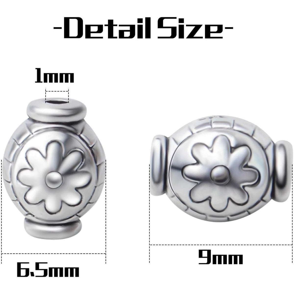 50pcs Spacer Bead Tibetan Spacers Oval Spacer Beads Loose Beads Spacers Jewelry Spacer Charms with A Box for Bracelet Necklace Crafts Jewelry Making Supplies