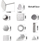 18 Pairs Stainless Steel Earring Post Studs,Earrings Studs Set Geometric Round Cone Ball Earring Pin Studs with Clear Bullet Earring Backs for Earring Making,9 Styles