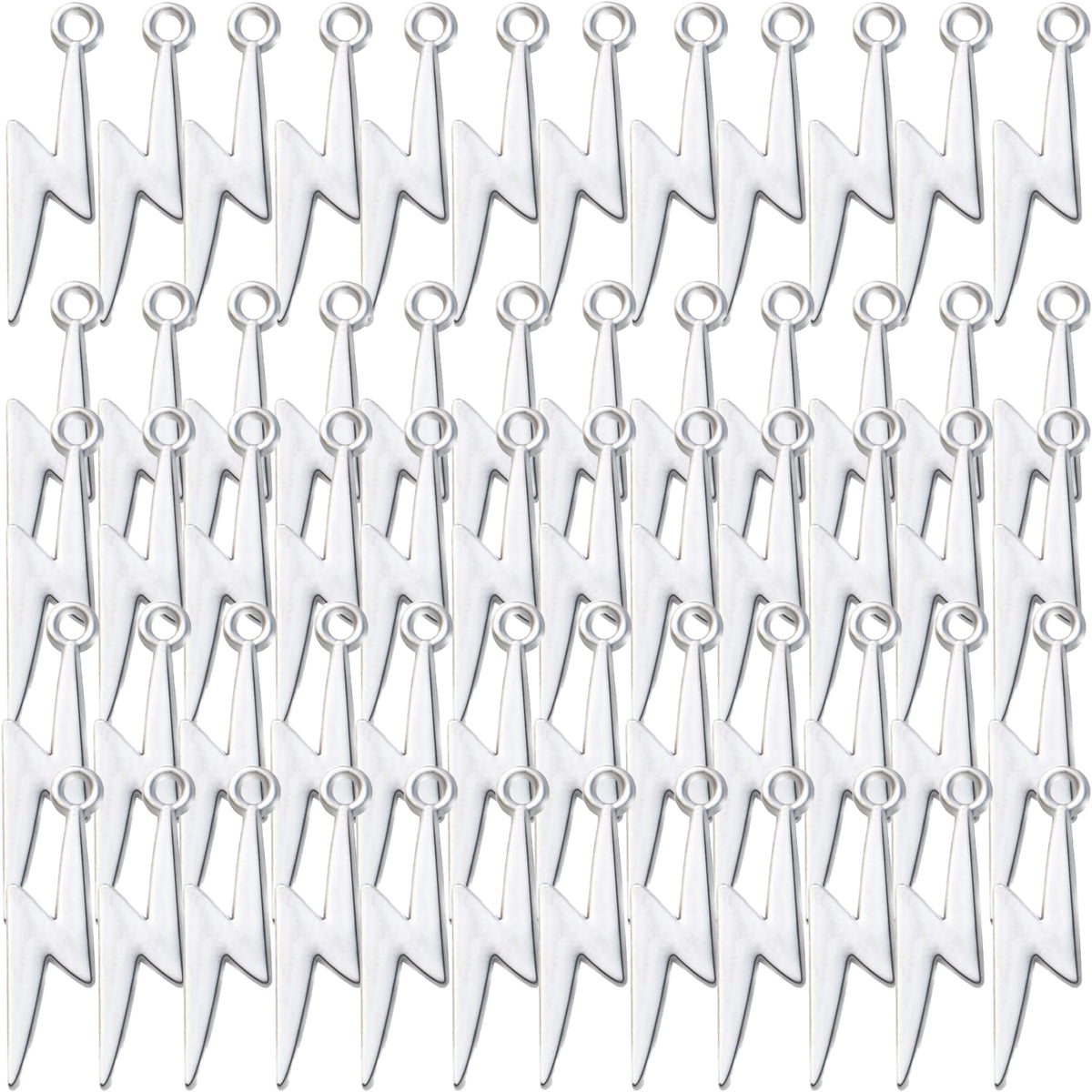 60pcs Lightning Bolt Pendants Alloy Flash Lightning Charms Thunder Flash Celestial Dangle Charms for DIY Earrings Bracelet Crafts Jewelry Making Accessory,28mm×7.7mm