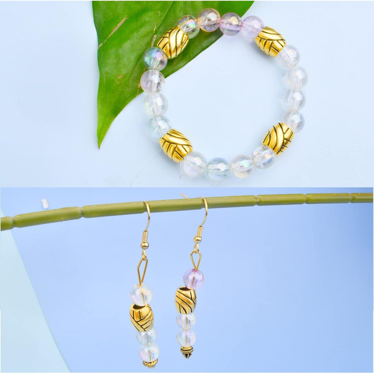 50pcs Antique Golden Large Hole Spacer Beads Alloy Column Tube Beads Loose Barrel Beads Jewelry Findings for DIY Bracelet Necklace Handmade Decor, Hole: 4.7 mm