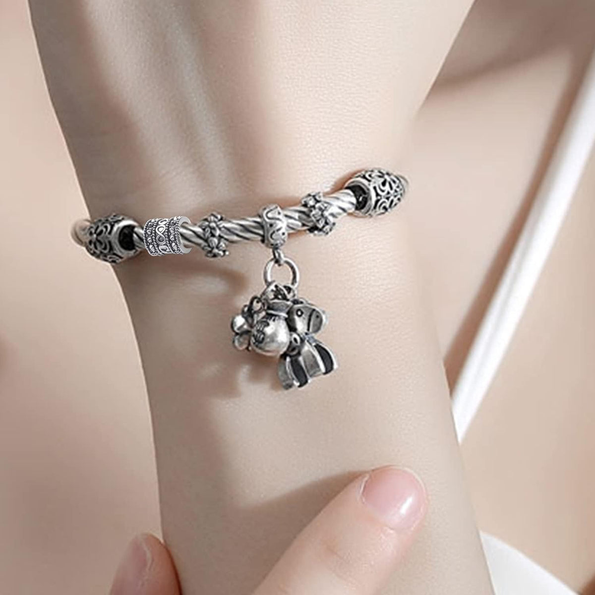 60pcs Antique Silver Rondelle Spacer Beads, Tibetan Alloy, 8mm Diameter x 8mm Thickness x 5.5mm Hole, Loose Beads for Jewelry DIY Bracelet Necklace Making and Crafting
