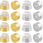 20pcs Soft Silicone Locking Earring Backs Hypoallergenic Brass Secure Earring Backs Stoppers Replacements for Droopy Ears Studs Earring Fish Hooks, 2 Colors