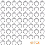 60 Pieces Antique Silver Crescent Moon Pendants Vintage Alloy Luna New Moon Dangle Charms Bulk Crafts Accessory for DIY Bracelet Necklace Earrings Jewelry Making