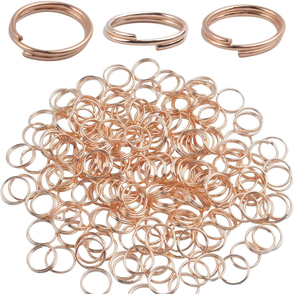 BronaGrand 200 Pieces Small Key Chain Rings Split Ring Key Chains for Keys Organization,10mm Diameter