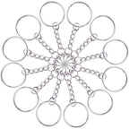 BronaGrand 50pcs 25mm Split Key Ring with Extend Chain and 12mm Screw Eye Pin for Craft Charm Making