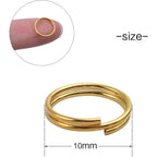 BronaGrand 200 Pieces Small Gold Key Chain Rings Split Ring Key Chains for Keys Organization,10mm Diameter