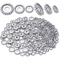 200pcs Tibetan Antique Silver Alloy Spacer Bead Spacer Beads Charms Round Spacers Beads Jewelry Spacers with A Box for DIY Jewelry Crafts Making,Gear Shape