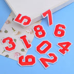 40pcs Red Number Patches Sew On Decals Number 0 to 9 Iron on Patches Embroidered Decorative Repair Patches Appliques for Clothes T-Shirts Hat Bag Shoe DIY Craft Projects