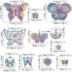 10pcs 10 Styles Butterfly Dangle Charms Alloy Butterfly Shape Pendants Ornaments Craft Supplies for DIY Bracelet Necklace Earrings Jewelry Making Hair Clip, Rainbow Color