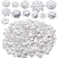 100 Gram(About 180-350pcs) Bead Caps Metal Spacers Jewelry Findings Accessories for Bracelet Necklace Jewelry Making,Silver