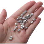 200pcs Antique Silver Column Spacer Bead Alloy European Style Barrel Bead Spacers Tube Beads Jewelry Spacer Charms for DIY Jewelry Making Crafts Supplies
