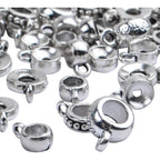 100g (About 100-150pcs) Tibetan Silver Bail Beads Jewelry Connector Bails Beads for Necklace Bracelet Jewelry Making,5 Styles