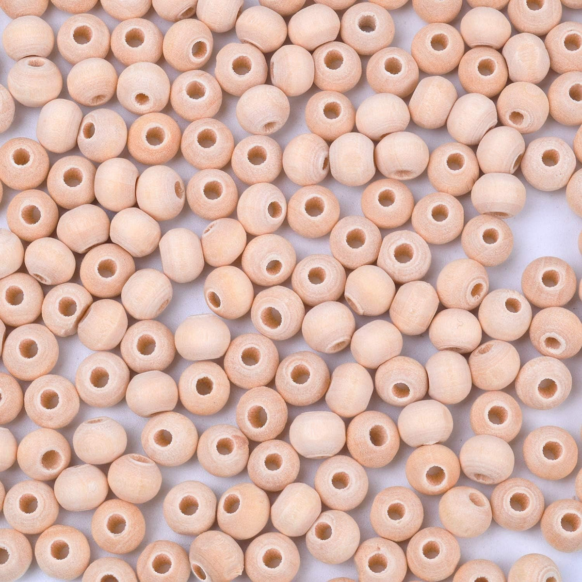 200pcs 6mm Natural Color Round Ball Wood Spacer Beads Jewelry Findings Charms