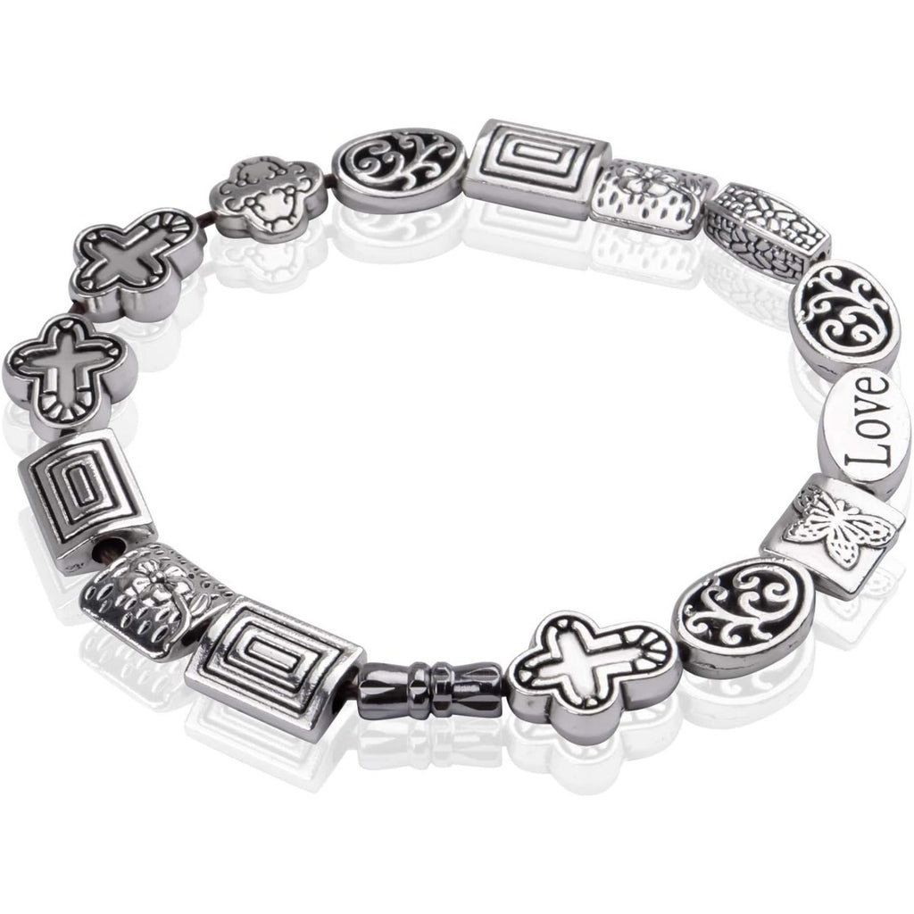 100g (About 70-120pcs) Antique Silver Spacer Beads Mixed Small Tibetan Loose Beads for Bracelet Necklace Jewelry Making,5-12mm