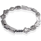 100g (About 70-120pcs) Antique Silver Spacer Beads Mixed Small Tibetan Loose Beads for Bracelet Necklace Jewelry Making,5-12mm