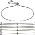 5 Pieces 116 mm Stainless Steel Adjustable Slider Bracelets Hypoallergenic Slider Bracelet Extender Chains with Ball Ends for Women Girls Semi Finished DIY Jewelry Making