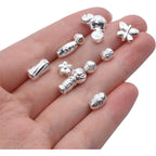 100 Gram(About 150-200pcs) Silver Spacer Beads Charm Bead Spacers Jewelry Findings Accessories for Bracelet Necklace Jewelry Making
